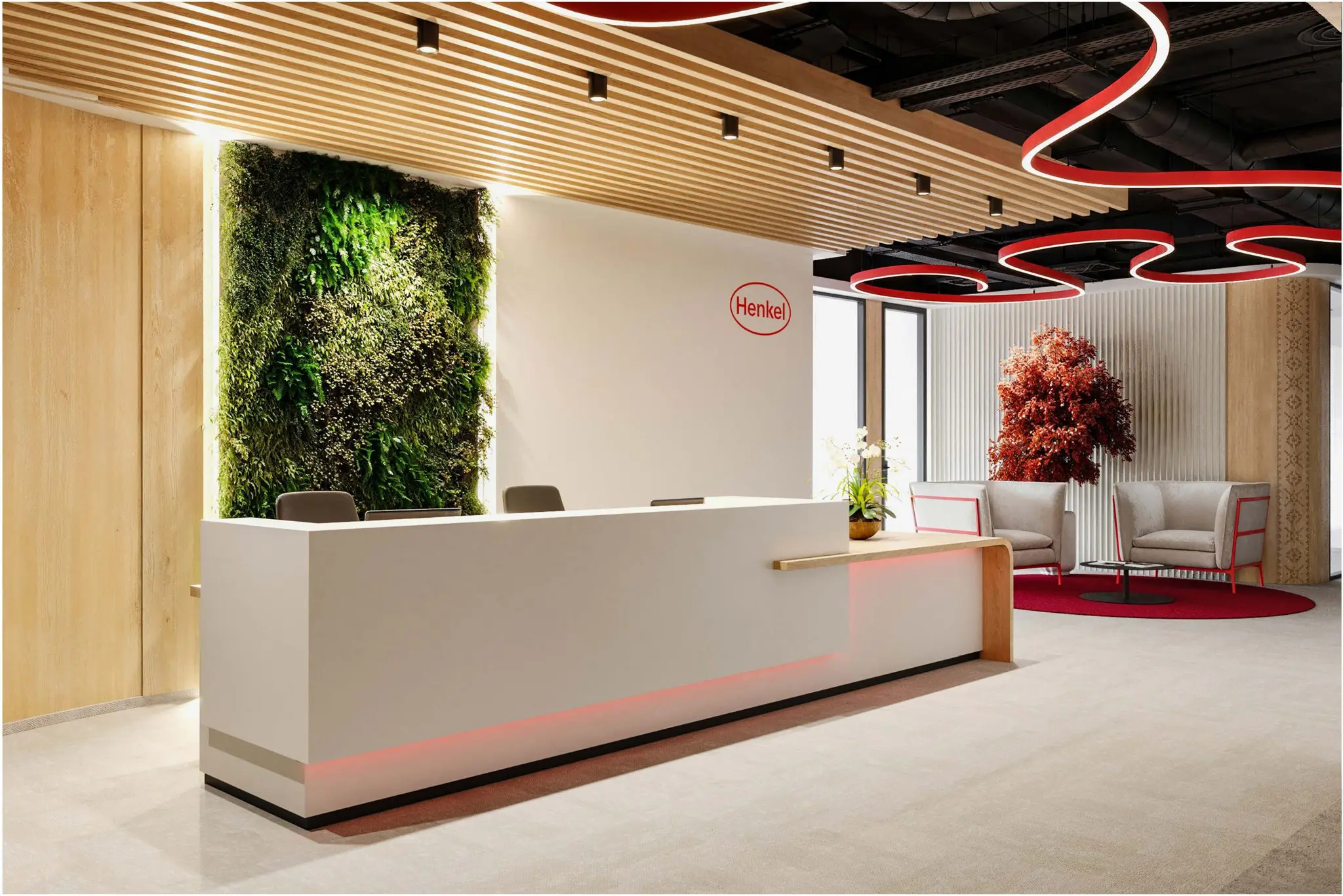 Noul sediu Henkel RO Bucuresti Poza Receptie scaled - Henkel România își unifică operațiunile în Equilibrium 2