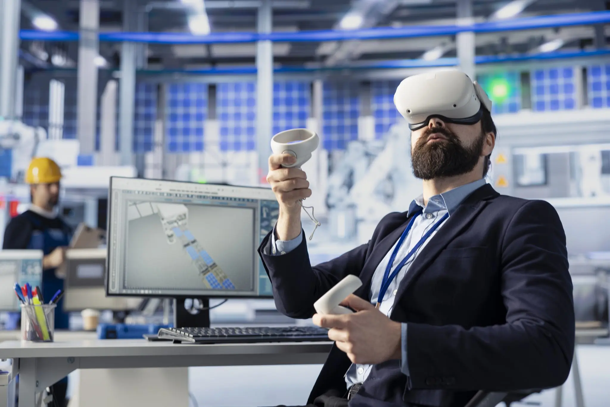 photovoltaics factory worker using vr modify assembly line configurations scaled - Dezvoltatorii imobiliari comerciali din România, tot mai deschiși la soluțiile AI