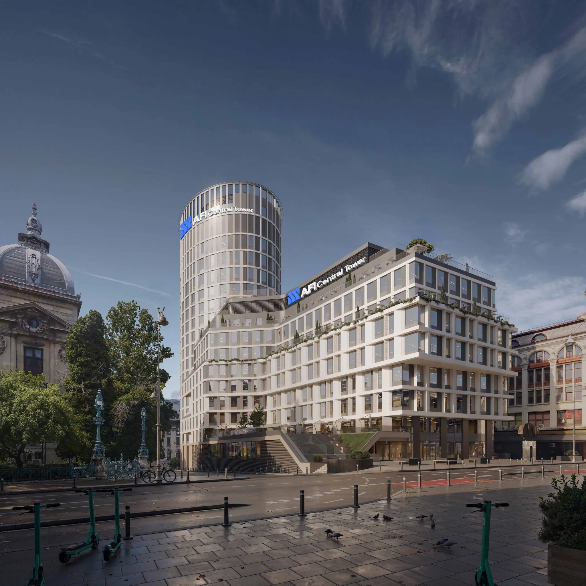 AFI Central Tower scaled - BOG’ART câștigă contractul pentru noile birouri AFI din centrul Capitalei