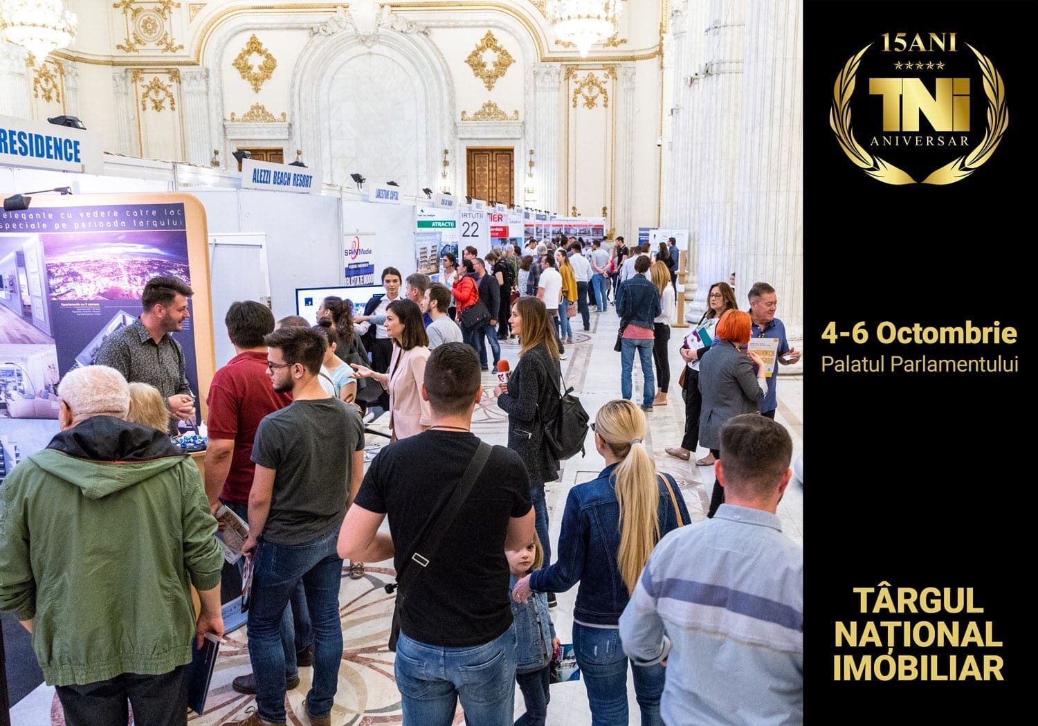 Poza TNI - Începe ediția ANIVERSARÃ a Târgului Național Imobiliar TNI, 15 ani! 4-6 OCTOMBRIE 2019 Palatul Parlamentului, Sala Unirii